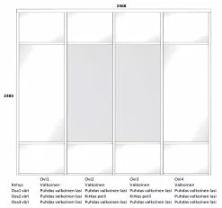 Lakeus Design Oy LAKEUS DESIGN Liukuovikaappi Mittatilauksena 250 X 60 X 240 Cm -säilytyshuonekalukauppa 445690 Lakeus komero 4 5 ovipiirros