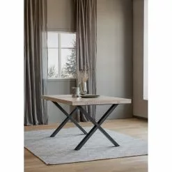 Rowico AB BROOKLYN Ruokapöytä 170 X 95 Cm X-mallisilla Metallijaloilla -säilytyshuonekalukauppa Brooklyn ruokapoyta 170 x95 X jaloilla valkotammi 119838 miljoo