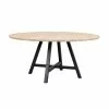 Rowico AB CARRADALE Ruokapöytä Pyöreä 150 Cm Metallijaloilla -säilytyshuonekalukauppa Carradale ruokapoyta pyorea valkotammi musta 120342