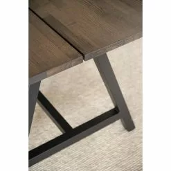 Rowico AB CARRADALE Ruokapöytä 220 X 100 Cm Metallijaloilla -säilytyshuonekalukauppa Carradale ruokapoyta savutammi musta 120341 detalj