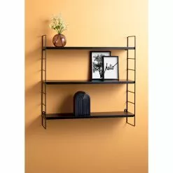 Schou Company A/S DAY Seinähylly 58 X 58 Cm -säilytyshuonekalukauppa Day seinahylly 58X16X58CM 73124 musta fiilis