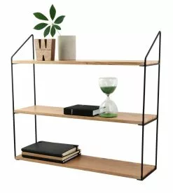 Schou Company A/S DAY Seinähylly 60 Cm 3-tasoinen -säilytyshuonekalukauppa Day 2Dseinahylly 2D3os 5Flv 2Dmusta 5F3