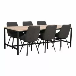 Rowico AB EVERETT Ruokapöytä -säilytyshuonekalukauppa Everett ruokapoyta kuultovalko Alison tuolit musta 1