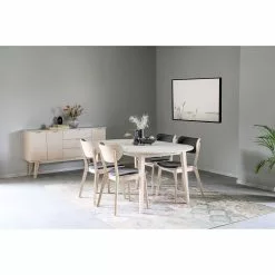 Rowico AB FILIPPA Ruokapöytä Ovaali Jatkettava 105 X 170 + 40 Cm -säilytyshuonekalukauppa Filippa Kato ruokaryhma 1 6 valkotammi