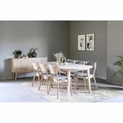 Rowico AB FILIPPA Ruokapöytä Ovaali Jatkettava 105 X 170 + 40 Cm -säilytyshuonekalukauppa Filippa Kato ruokaryhma 1 6 valkotammi 1