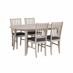 Rowico AB FILIPPA Ruokapöytä Ovaali Jatkettava 105 X 170 + 40 Cm -säilytyshuonekalukauppa Filippa ruokaryhma 1 4 valkotammi 2
