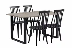 Vilbel Ou HANKO/VEETI 4 Hengen Ruokailuryhmä -säilytyshuonekalukauppa Hanko Veeti rr 1 4 savutammi musta