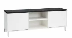 Leo-Matti Ojala Oy KIVI Tv-taso 144 Cm 2 Ovea Ja Avo-osa -säilytyshuonekalukauppa Kivi taso 148cm 2 ovi avo musta jalat 10cm