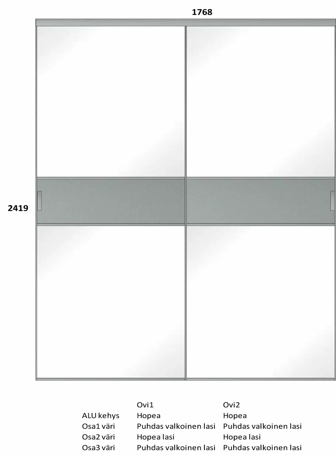 Lakeus Design Oy LAKEUS DESIGN Liukuovikaappi Mittatilauksena 180 X 65 X 250 Cm 4 Lakeus Design Oy LAKEUS DESIGN Liukuovikaappi Mittatilauksena 180 X 65 X 250 Cm - Image 2