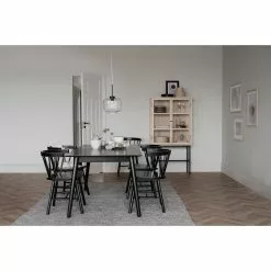 Rowico AB LOTTA Ruokapöytä -säilytyshuonekalukauppa Lotta ruokapoyta 180x90 musta 110735 Casey tuolit Marshalle vitriini miljoo