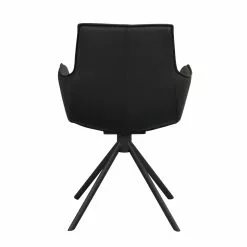 Rowico AB LOWELL Nojatuoli Pyörivä -säilytyshuonekalukauppa Lowell tuoli musta nahka kaantyva 120261 4