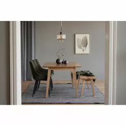 Rowico AB MELFORT Ruokapöytä 180 X 90 Cm -säilytyshuonekalukauppa Melford poyta tammi 119745 Melford penkki 119748 sierra tuolit