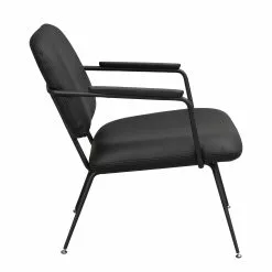 Rowico AB PRESCOTT Nojatuoli Nahkaverhoilulla -säilytyshuonekalukauppa Prescott tuoli musta 120110 2