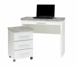 Leo-Matti Ojala Oy SHAPE Työpöytä 90 Cm Laatikolla -säilytyshuonekalukauppa Shape tyopoyta 90cm ltk laatikosto valkoinen betoni