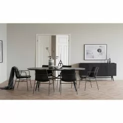 Rowico AB SPRINGDALE Ruokapöytä Ovaali 200 X 98 Cm -säilytyshuonekalukauppa Springdale poyta musta 119730 Springdale tuolit miljoo