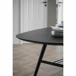 Rowico AB SPRINGDALE Ruokapöytä Ovaali 200 X 98 Cm -säilytyshuonekalukauppa Springdale poyta musta 119730 detalj