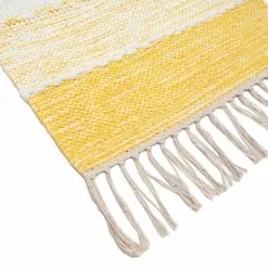 Mattokymppi Oy VALSSI Puuvillamatto 21 Mattokymppi Oy VALSSI Puuvillamatto -säilytyshuonekalukauppa Valssi puuvillamatto keltainen kulma