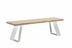 Vilbel Ou VENLA Penkki Vinoilla Metallijaloilla -säilytyshuonekalukauppa Venla penkki 150cm antiikki metallijalat vino valkoinen