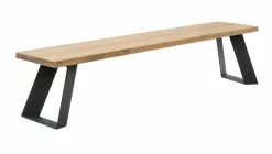 Vilbel Ou VENLA Penkki Vinoilla Metallijaloilla -säilytyshuonekalukauppa Venla penkki 200cm antiikki metallijalat vino musta