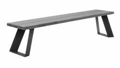 Vilbel Ou VENLA Penkki Vinoilla Metallijaloilla -säilytyshuonekalukauppa Venla penkki 200cm harmaa metallijalat vino musta