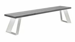 Vilbel Ou VENLA Penkki Vinoilla Metallijaloilla -säilytyshuonekalukauppa Venla penkki 200cm harmaa metallijalat vino valkoinen