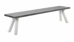 Vilbel Ou VENLA Penkki Puujaloilla -säilytyshuonekalukauppa Venla penkki 200cm harmaa puujalat valkoinen