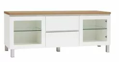 Leo-Matti Ojala Oy VIIVA Tv-taso 137 Cm NO 14 -säilytyshuonekalukauppa viiva tv 137 lasiovet ltk alumiinijalat tammi