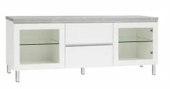 Leo-Matti Ojala Oy VIIVA Tv-taso 137 Cm NO 14 -säilytyshuonekalukauppa viiva tv 137 lasiovet ltk metallijalat harmaa