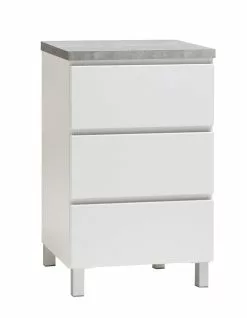 Leo-Matti Ojala Oy VIIVA Lipasto 46 Cm Matala -säilytyshuonekalukauppa viiva lipasto kapea 3ltk alumiinijalat harmaa