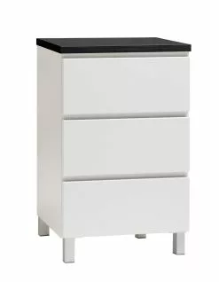 Leo-Matti Ojala Oy VIIVA Lipasto 46 Cm Matala -säilytyshuonekalukauppa viiva lipasto kapea 3ltk alumiinijalat musta