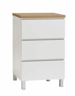 Leo-Matti Ojala Oy VIIVA Lipasto 46 Cm Matala -säilytyshuonekalukauppa viiva lipasto kapea 3ltk alumiinijalat tammi