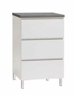 Leo-Matti Ojala Oy VIIVA Lipasto 46 Cm Matala -säilytyshuonekalukauppa viiva lipasto kapea 3ltk metallijalat antrasiitti