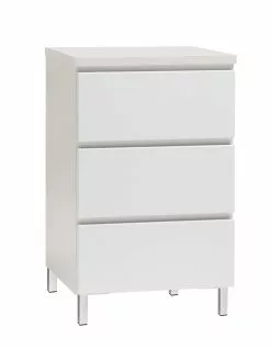 Leo-Matti Ojala Oy VIIVA Lipasto 46 Cm Matala -säilytyshuonekalukauppa viiva lipasto kapea 3ltk metallijalat saarni