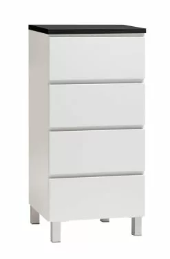 Leo-Matti Ojala Oy VIIVA Lipasto 46 Cm Korkea -säilytyshuonekalukauppa viiva lipasto kapea 4ltk alumiinijalat musta