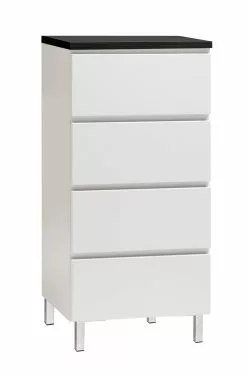 Leo-Matti Ojala Oy VIIVA Lipasto 46 Cm Korkea -säilytyshuonekalukauppa viiva lipasto kapea 4ltk metallijalat musta