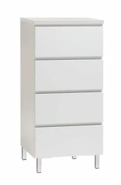 Leo-Matti Ojala Oy VIIVA Lipasto 46 Cm Korkea -säilytyshuonekalukauppa viiva lipasto kapea 4ltk metallijalat saarni