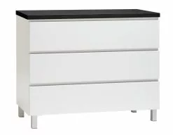 Leo-Matti Ojala Oy VIIVA Lipasto 92 Cm Matala -säilytyshuonekalukauppa viiva lipasto levea 3ltk alumiinijalat musta