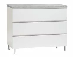 Leo-Matti Ojala Oy VIIVA Lipasto 92 Cm Matala -säilytyshuonekalukauppa viiva lipasto levea 3ltk metallijalat harmaa