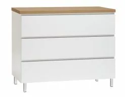 Leo-Matti Ojala Oy VIIVA Lipasto 92 Cm Matala -säilytyshuonekalukauppa viiva lipasto levea 3ltk metallijalat tammi